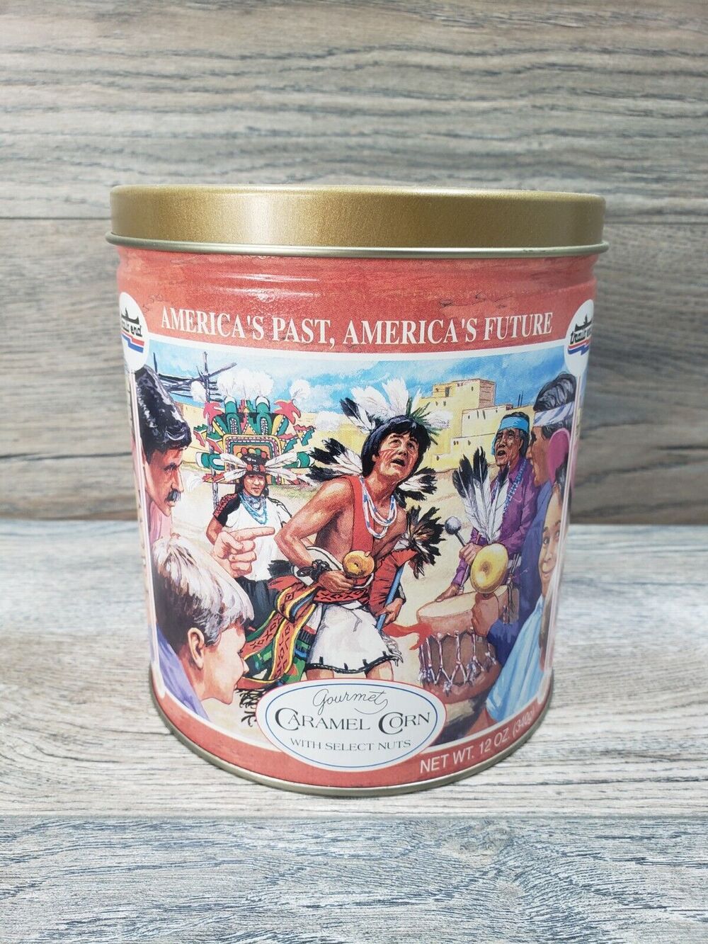 Trails End Gourmet Caramel Corn Popcorn Collectable Tin Empty